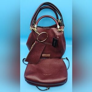 Marc New York Andrew Marc Tote / Shoulder / Crossbody Burgundy 3n1 NEW WITH TAGS